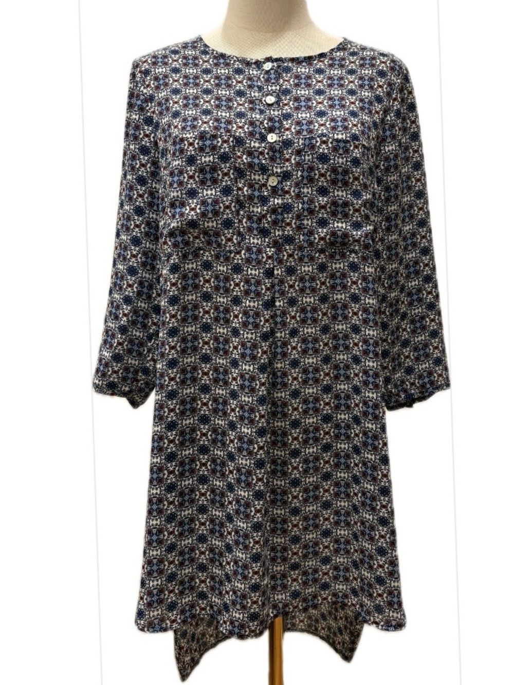 Anthro Fig and Flower NWOT Paisley Button-Front High Low Hem Tunic/Dress M